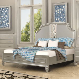 Juego de Muebles de Dormitorio con Acabado Plateado - Product Image 1