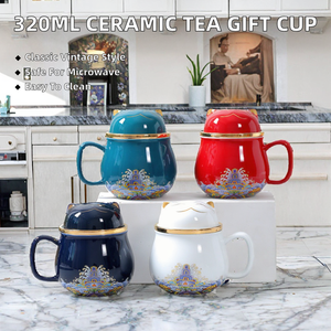 Coffret Cadeau Promotionnel Mariage – Tasse à Thé Portable en Céramique 320ml avec Couvercle et Filtre, pour Bureau et Maison, Mug à Thé Personnel avec Séparation du Thé, Compatible Micro-ondes - Product Image 2