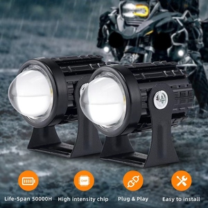 Phare LED étanche IP67 pour <span class=keywords><strong>moto</strong></span>, 6W-12W, mini phare de conduite, 3000K-5000K, double couleur, phare antibrouillard tout-terrain pour <span class=keywords><strong>moto</strong></span> - Product Image 1