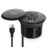 Chargeur sans fil de table industriel US, multiprise de bureau avec charge rapide PD 20W USB-C, prise de table 3 pouces pour maison et bureau, garantie 3 ans