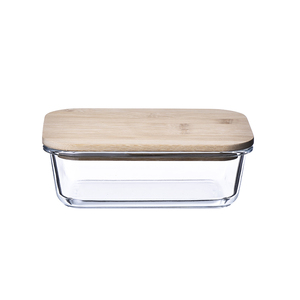 Rectangular Borosilicate Glass Food Storage Container Box Set with Round Vented Lid