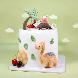 恐龙模具主题恐龙蛋火山巧克力蛋糕装饰模具蛋糕顶部糖工艺 //