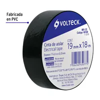 BOÎTE DE 6 Rubans d'isolation électrique en PVC 10m X 19mm Noir Modèle MV-33-6BOX VOLTECK Mexique