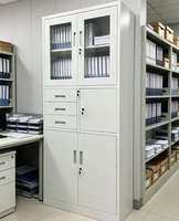 Armoire de rangement métallique robuste à 3 tiroirs, classeur à roulettes, glissières à billes, verrouillage central, revêtement poudré, personnalisable OEM