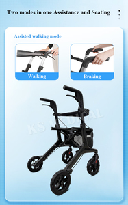 KSM-802 Advanced Adjustable Height Carbon Fiber <b>Walker</b> Lightweight Walking Rollator Mobility Frame Manufacturing for <b>Elderly</b> - Product Image 4
