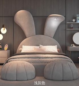 Alta qualità moderna semplice letto matrimoniale principessa forma di coniglietto per bambini ragazzi <span class=keywords><strong>e</strong></span> ragazze con tessuto di coniglio per le camere da letto dei bambini - Product Image 3