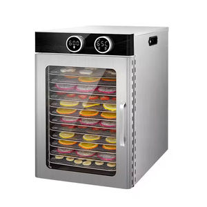 Déshydrateur de fruits et légumes domestique de haute qualité à 12 plateaux avec bouton électronique et porte entièrement vitrée pour snacks aux fruits - Product Image 1