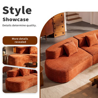 Canapé modulaire compressé moderne avec éponge haute résilience et tissu en velours côtelé pour salon, mobilier d'appartement, vente en gros