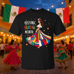 Camiseta del Mes de la Herencia Hispánica para mujer, diseño de celebración de países latinoamericanos - Product Image 3