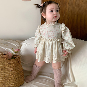 2025 nuova personalizzazione piccola manica lunga floreale vestito neonato bambino ragazze vestiti per 1-12 mesi ragazza - Product Image 5