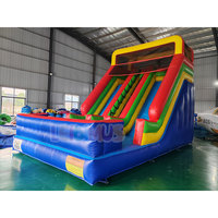 Vente Flash : Grand toboggan gonflable pour enfants, toboggan gonflable à double voie en PVC, toboggan gonflable sec de qualité commerciale pour la location
