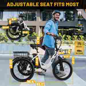 <span class=keywords><strong>Tricycle</strong></span> électrique Qlife Triker à 3 roues pour <span class=keywords><strong>adultes</strong></span> avec panier de rangement - Product Image 2