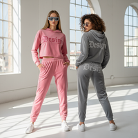 Sweat-shirt à capuche zippé court pour femme, en molleton épais, avec manches à lacets, épaules tombantes et poignets fendus, style streetwear, vente en gros