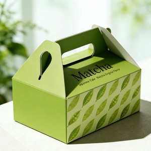 Boîte de luxe sur mesure élégante pour desserts de pâtisserie, avec logo personnalisé imprimé, <span class=keywords><strong>en</strong></span> <span class=keywords><strong>papier</strong></span> mâché vert matcha, type valise, vente <span class=keywords><strong>en</strong></span> gros - Product Image 1