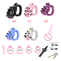 Cage de chasteté portable avec rivets souples Prise urétrale Cage à bite courte respirante Dispositif de chasteté masculine Serrure à pénis pour hommes