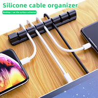 Support de câble USB en silicone avec support et crochet 7-5-3-2-1 fentes Organisateur de cordon pour bureau voiture maison bureau-gestion des pinces de câble