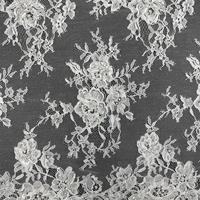 GCWH019883-14 Tissu en Tulle Brodé Floral Perlé Blanc 150CM, Coupe de 3 Mètres pour Robes de Mariée