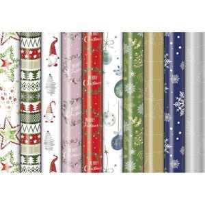 Classic Christmas Wrapping Paper 2mx70cm Roll Set Holiday Gift <b>Wrap</b> for Festive Season - Product Image 1