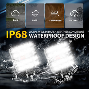 2 pièces, feux de signalisation LED carrés pour pare-chocs de voiture, blanc, rouge, bleu, clignotants, lampes de balise, moto, 12-24V - Product Image 5