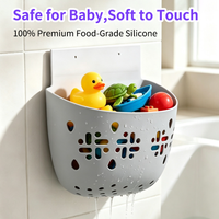 Organisateur de jouets de bain sans perçage avec trous de drainage, panier mural gain de place