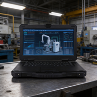 14 Inch Robuuste Laptop Notebook Industriële Draagbare Workstation Zwart IP65 Waterdicht voor Buitengebruik Private Label
