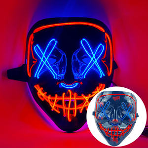 <span class=keywords><strong>Masque</strong></span> lumineux à LED en forme de fantôme pour Halloween <span class=keywords><strong>Masque</strong></span> clignotant en PVC sanglant en fil EL pour Cosplay et Rave Party - Product Image 5