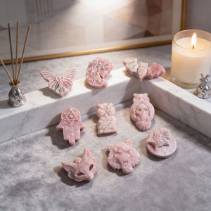 Sculture in Cristallo Naturale di Opale Rosa all'Ingrosso, Artigianato in Quarzo, Pietra Preziosa Energetica per Regalo - Product Image 1