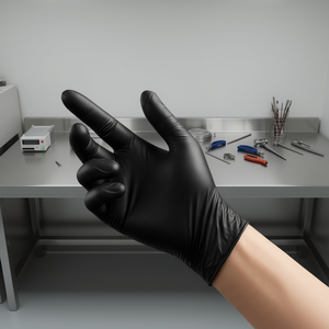 ถุงมือไนไตรล์สีดำแบบใช้แล้วทิ้ง หนา 4.5 มิล ปราศจากน้ำยางและแป้ง ขนาด L บรรจุ 100 ชิ้น รุ่น D0100X3G8SP - Product Image 2