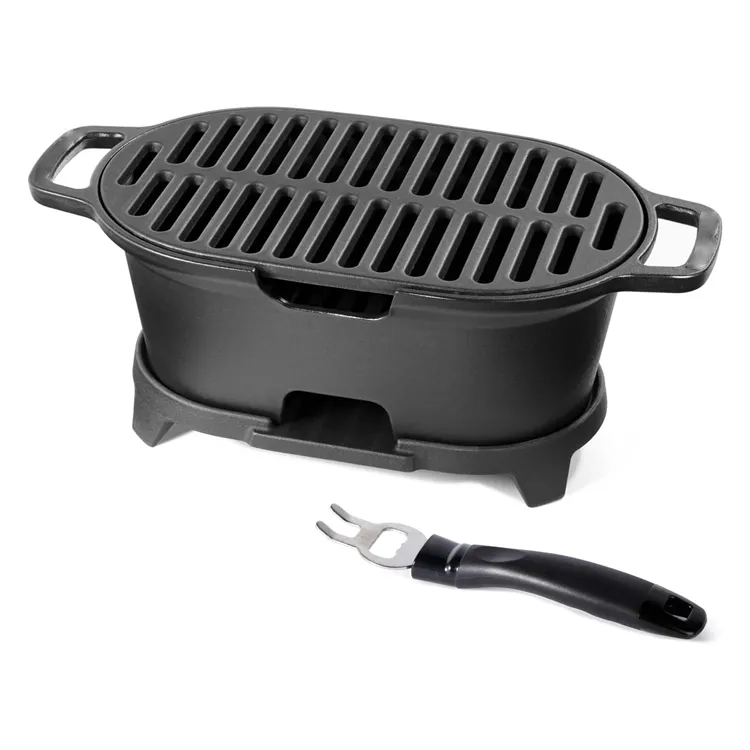 Portable High Quality Oem Cast Iron Korean Grill Griddle Charcoal Bbq For Outdoor Cookware