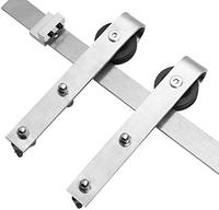 Cabide de aço inoxidável com 6.6 pés, kit de equipamento para barbeiro resistente, pista deslizante, fácil e silencioso, de fácil instalação para a porta