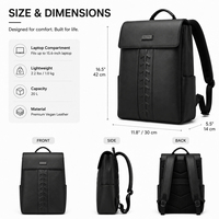 Sac à dos de voyage en cuir PU noir personnalisé, grande capacité, sac à dos pour ordinateur portable, sac à dos minimaliste décontracté pour l'école, pour hommes et femmes