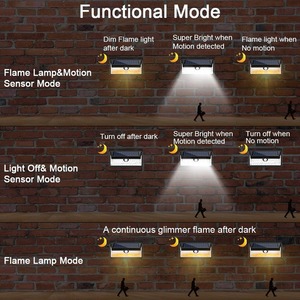 Lampes solaires à effet de flamme vacillante, lampe murale solaire extérieure, étanche, éclairage LED solaire pour la décoration paysagère, éclairage de sécurité - Product Image 5