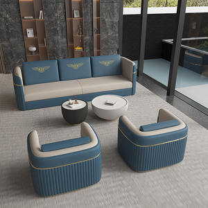 Office <b>Sofa</b> <b>Set</b> PU Leather Modular Design For Commercial Venues Meeting And Reception Areas - Product Image 6
