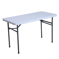 Table pliante populaire en plastique de 120 cm pour les dîners en plein air, les fêtes et les événements