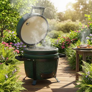 <span class=keywords><strong>Barbecue</strong></span> Kamado de table Auplex Green OEM, petit <span class=keywords><strong>barbecue</strong></span> au charbon de <span class=keywords><strong>bois</strong></span> en céramique de 15 pouces - Product Image 4