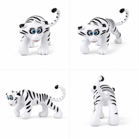 Figurine de tigre blanc en PVC personnalisée OEM ODM, vente en gros, statue d'animal de dessin animé, approvisionnement direct usine, emballage en boîte vitrine