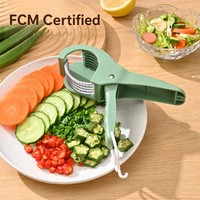 Saladesnijder Handmatig Plastic Multifunctioneel 5 Bladen Roestvrij Staal Groente Fruit Snijder Pers Keukenhulp Groothandel