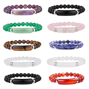 Bracelet élastique unisexe en <span class=keywords><strong>pierre</strong></span> de quartz rose 8 mm, motif cercle, bracelet en agate de guérison, cadeau de vacances pour femme - Product Image 2
