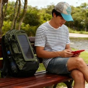Alecter APH-S11 Outdoor Emergency Solar <b>Backpack</b> AC Outlet USB Waterproof <b>40L</b> ROHS Certified Unisex Hiking Camping Power Bank - Product Image 3
