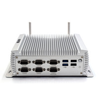 Mini PC industrial sin ventilador Intel Core i7-4578U DDR3L 8GB RAM máxima 2xRJ45 LAN 6xRS232/485 COM HD VGA Compatible con Win7/10 Linux