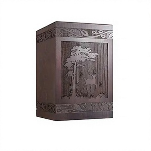 Urna de cremación para cenizas humanas, caja de urna de ciervo tallada en madera para adultos, hombres, mujeres, niños, mascotas, urna para cenizas - Product Image 1
