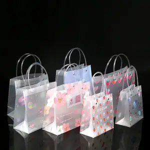 Support Custom Handle Square Bottom Transparent Swimwear Pvc Plastic Bag For Package All Kind Of Small Things