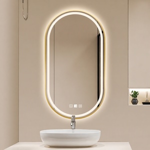 <span class=keywords><strong>Espejo</strong></span> <span class=keywords><strong>de</strong></span> <span class=keywords><strong>Baño</strong></span> Inteligente Ovalado <span class=keywords><strong>de</strong></span> Lujo sin Marco con Iluminación LED, Antivaho y Pantalla Táctil, para Montar en la Pared - Product Image 1