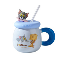 Mug à motif de dessin animé pour enfants, Tom et Jerry, tasse en céramique résistante aux hautes températures pour la maison
