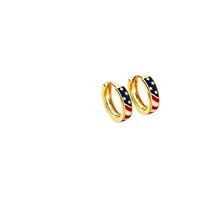 Boucles d'oreilles tendance transfrontalières en fer colorées, thème drapeau américain, trois couleurs, unisexe, mode européenne et américaine