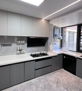 <span class=keywords><strong>Muebles</strong></span> de Cocina Modernos de Lujo, Gabinetes de Aluminio, Madera Maciza, Acero Inoxidable, Melamina, Tablero MDF, Hechos en China, <span class=keywords><strong>Muebles</strong></span> Metálicos - Product Image 5