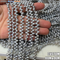 Perles d'eau douce naturelles, mini perles de riz grises de 4 mm, haute brillance, forme de mini riz, perles en vrac, vente en gros