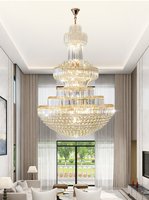 Lustres modernes en or à LED de luxe pour hôtel, grands lustres en cristal K9, luminaire suspendu islamique pour banquet et hôtel