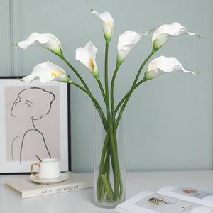 Flores Artificiales de Lirio Calla EVO, Amarillas, de Plástico Suave, Decoración para el Hogar, Arreglos Florales - Product Image 2