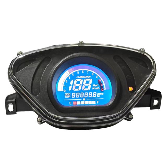New Wave 100 YBR 125 Motorcycle Meter Digital Speedometer Plastic 12V Black Universal Fit 1 Year Warranty